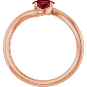 14K Rose Lab-Grown Ruby Ring