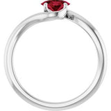 Platinum Lab-Grown Ruby Ring