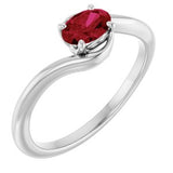 14K White Lab-Grown Ruby Ring