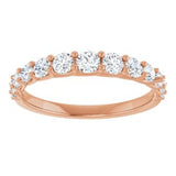 14K Rose 3/4 CTW Natural Diamond Anniversary Band