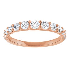 14K Rose 3/4 CTW Natural Diamond Anniversary Band