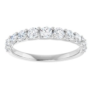 Platinum 3/4 CTW Natural Diamond Anniversary Band