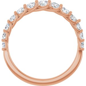 14K Rose 3/4 CTW Natural Diamond Anniversary Band