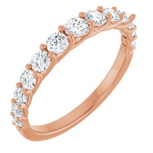 14K Rose 3/4 CTW Natural Diamond Anniversary Band