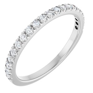 Platinum 1/4 CTW Natural Diamond French-Set Anniversary Band