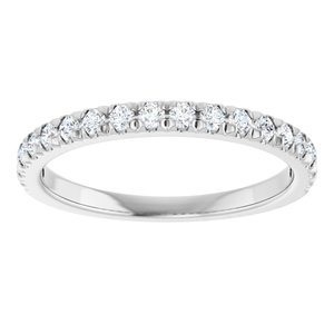 14K White 1/3 CTW Natural Diamond French-Set Anniversary Band