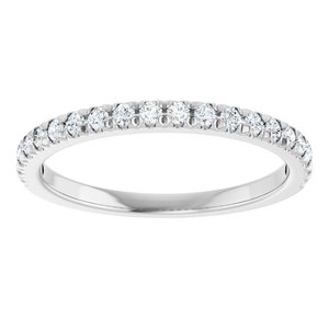 Platinum 1/4 CTW Natural Diamond French-Set Anniversary Band