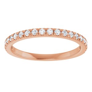 14K Rose 1/4 CTW Natural Diamond French-Set Anniversary Band