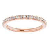 14K Rose 1/5 CTW Diamond French-Set Matching Band