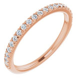 14K Rose 1/5 CTW Diamond French-Set Matching Band