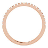 14K Rose 1/5 CTW Diamond French-Set Matching Band