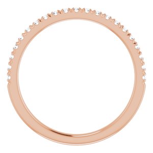 14K Rose 1/5 CTW Diamond French-Set Matching Band