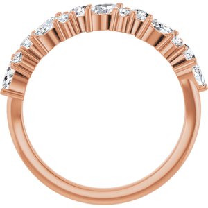 14K Rose 3/4 CTW Natural Diamond Anniversary Band