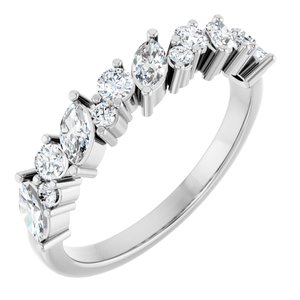 Platinum 3/4 CTW Natural Diamond Anniversary Band