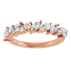 14K Rose 3/4 CTW Natural Diamond Anniversary Band