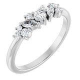 Sterling Silver 1/3 CTW Natural Diamond Multi-Shape Ring
