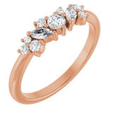 14K Rose 1/3 CTW Natural Diamond Multi-Shape Ring