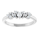 14K White 1/3 CTW Natural Diamond Multi-Shape Ring