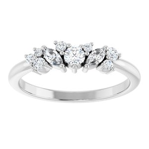14K White 1/3 CTW Natural Diamond Multi-Shape Ring