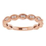 14K Rose 1/8 CTW Natural Diamond Band for 6.5 mm Round Ring