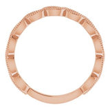14K Rose 1/8 CTW Natural Diamond Band for 6.5 mm Round Ring