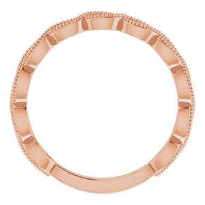 14K Rose 1/8 CTW Natural Diamond Band for 6.5 mm Round Ring
