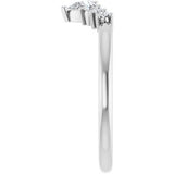 Platinum 1/4 CTW Natural Diamond Contour Band