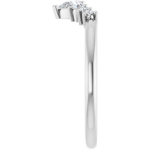 Platinum 1/4 CTW Natural Diamond Contour Band