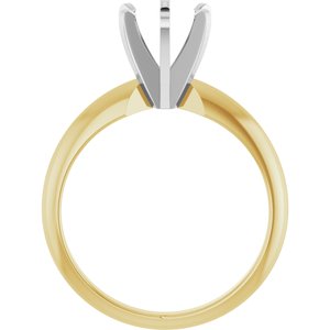 14K Yellow & Platinum 7.8-8.6 mm Round 6-Prong Heavy Solitaire Ring Mounting