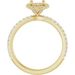 14K Yellow 7x5 mm Oval 1/3 CTW Natural Diamond Semi-Set Halo-Style Engagement Ring