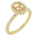 14K Yellow 7x5 mm Oval 1/3 CTW Natural Diamond Semi-Set Halo-Style Engagement Ring