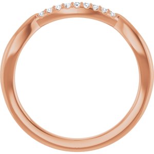 14K Rose .06 CTW Natural Diamond Matching Band