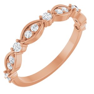 14K Rose 1/4 CTW Natural Diamond Anniversary Band