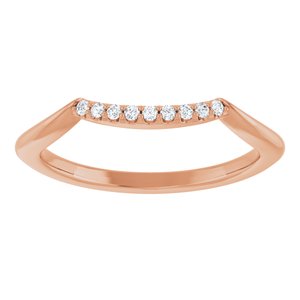 14K Rose .06 CTW Natural Diamond Matching Band