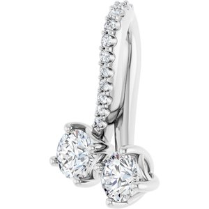 14K White 1/2 CTW Natural Diamond Pendant