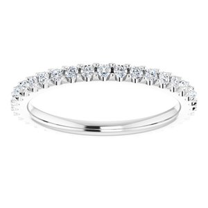 14K White 1/3 CTW Natural Diamond Eternity Band Size 4