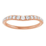 14K Rose 1/3 CTW Natural Diamond Graduated Contour Band