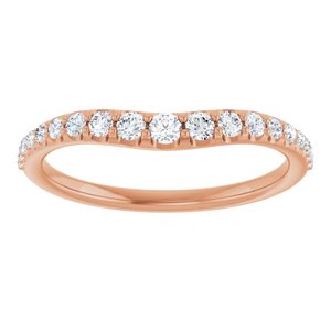 14K Rose 1/3 CTW Natural Diamond Graduated Contour Band