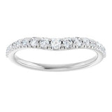 Platinum 1/3 CTW Natural Diamond Graduated Contour Band