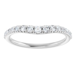 Platinum 1/3 CTW Natural Diamond Graduated Contour Band