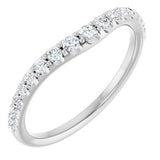 14K White 1/3 CTW Natural Diamond Graduated Contour Band