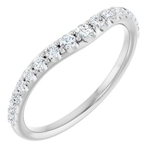 14K White 1/3 CTW Natural Diamond Graduated Contour Band