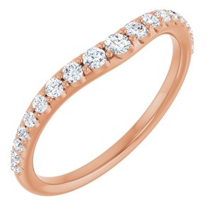 14K Rose 1/3 CTW Natural Diamond Graduated Contour Band