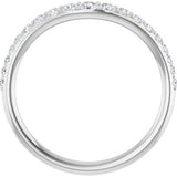 14K White 1/3 CTW Natural Diamond Graduated Contour Band