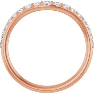 14K Rose 1/3 CTW Natural Diamond Graduated Contour Band