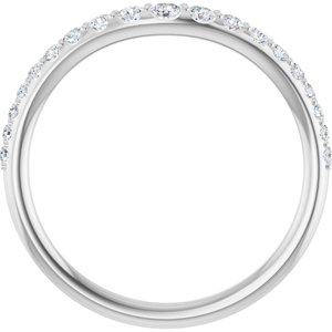 14K White 1/3 CTW Natural Diamond Graduated Contour Band