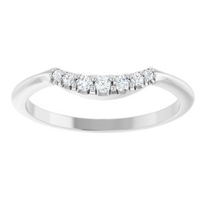 Platinum 1/8 CTW Natural Diamond Contour Band