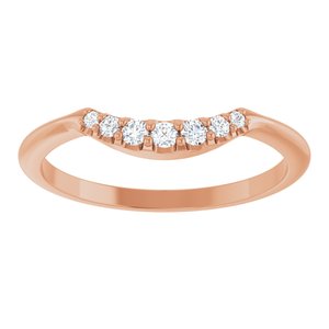 14K Rose 1/8 CTW Natural Diamond Contour Band