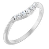 14K White 1/8 CTW Natural Diamond Contour Band