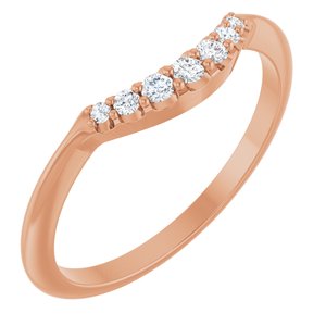 14K Rose 1/8 CTW Natural Diamond Contour Band